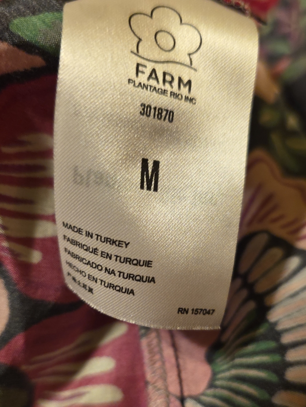 FARM Rio "Black Gardens Whimsical Floral" Long Sleeve Blouse - Picture 7 of 8